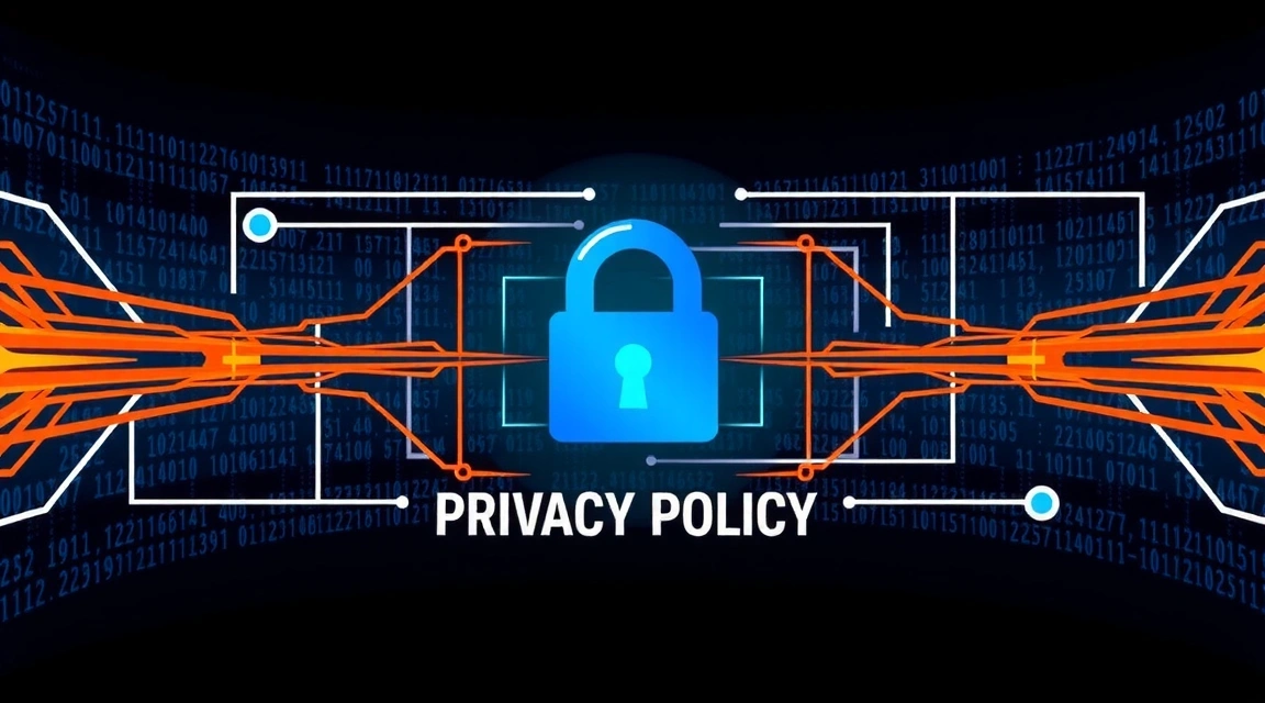 Εικονογράφηση πολιτικής απορρήτου με σύμβολα κλειδαριάς και προσωπικών δεδομένων